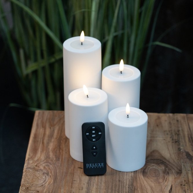 Utomhus LED-Ljuspaket Med 4 LED-Blockljus - Inklusive Fjärrkontroll 1 DeluxeHomeartShop Sverige