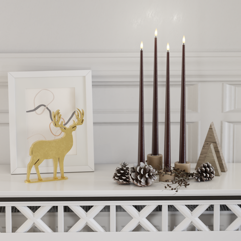 Bourgogne Ljus Med lack paket 4 st 38 cm